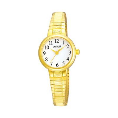 Ladies gold round expandable watch rrs34tx9